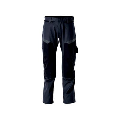 21579-281 Hose mit Knietaschen, schwarzblau/hi-vis gelb, 82C62