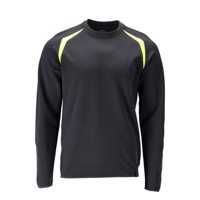 21584-337 Sweatshirt, schwarzblau/hi-vis gelb, 4XL