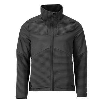 22105-681 Fleecepullover mit Reißverschluss und Futter, schwarz, M