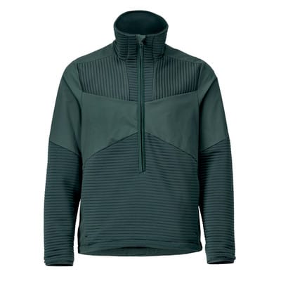 22005-681 Fleecepullover mit kurzem Reißverschluss und Futter, waldgrün, XL