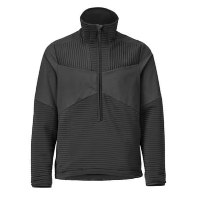 22005-681 Fleecepullover mit kurzem Reißverschluss und Futter, schwarz, M