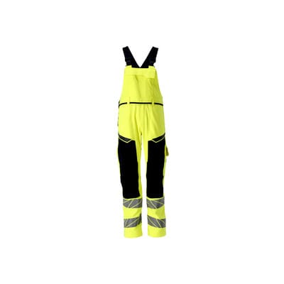 21369-281 Latzhose mit Knietaschen, hi-vis gelb/schwarzblau, 76C54