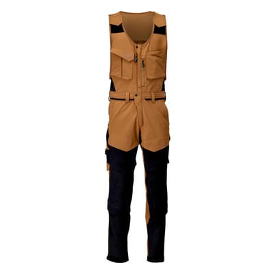 22069-311 Kombihose mit Knietaschen, nussbraun/schwarz, 76C58