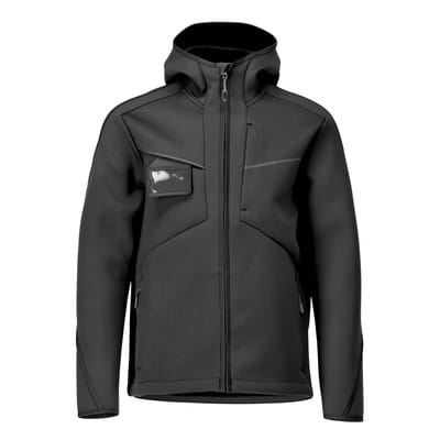 22086-662 Softshell Jacke mit Kapuze, schwarz, XS