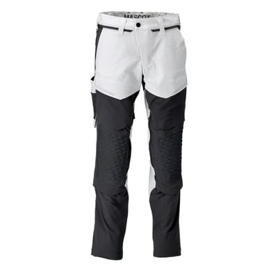22079-605 Hose mit Knietaschen, Maler, weiß/anthrazitgrau, 82C50