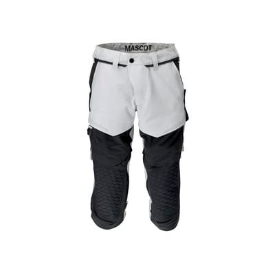 22249-605 Dreiviertel-Hose mit Knietaschen, weiß/anthrazitgrau, C45