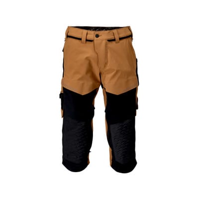 22249-605 Dreiviertel-Hose mit Knietaschen, nussbraun/schwarz, C48