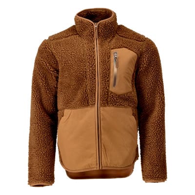22303-682 Faserpelz Jacke mit Reißverschluss, nussbraun, 4XL