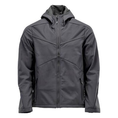 22102-649 Softshell Jacke mit Kapuze, anthrazitgrau, 2XL