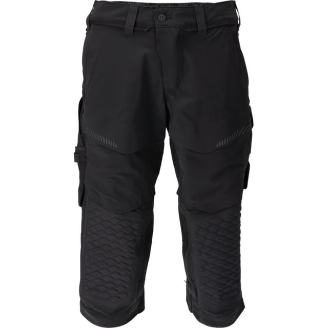 22249-605 Dreiviertel-Hose mit Knietaschen, schwarz, C56