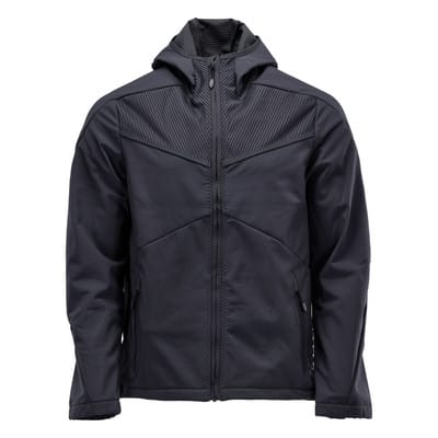 22102-649 Softshell Jacke mit Kapuze, schwarzblau, XS