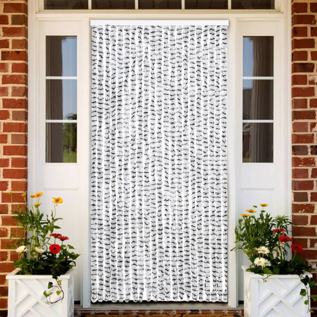 Insektenschutz-vorhang Hell- Und Dunkelgrau 90x220 Cm Chenille