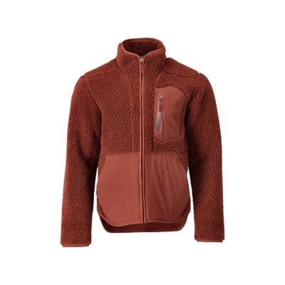 22303-682 Faserpelz Jacke mit Reißverschluss, herbstrot, M