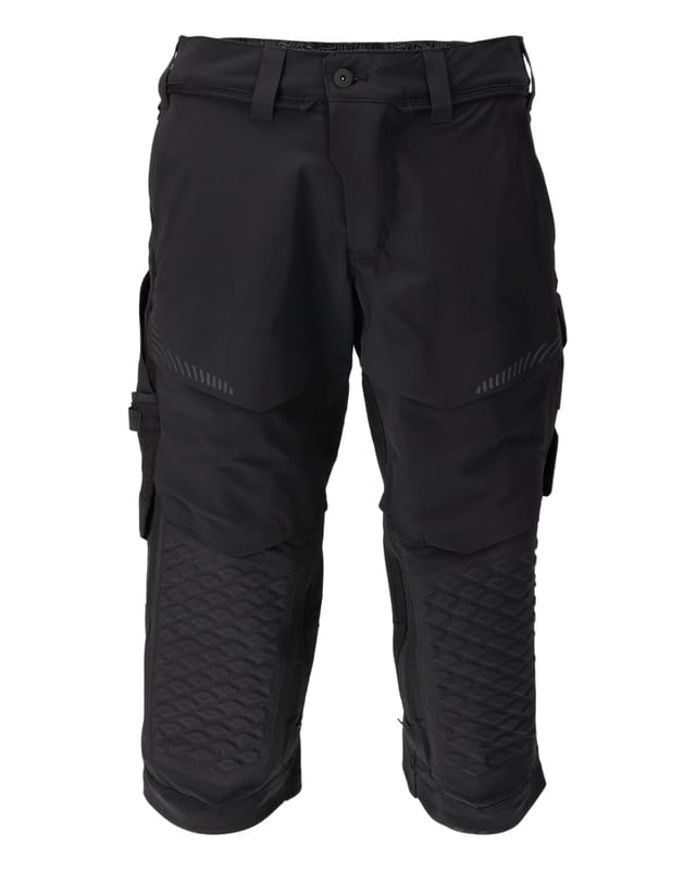 22249-605 Dreiviertel-Hose mit Knietaschen, schwarz, C49