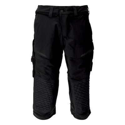 22249-605 Dreiviertel-Hose mit Knietaschen, schwarz, C48