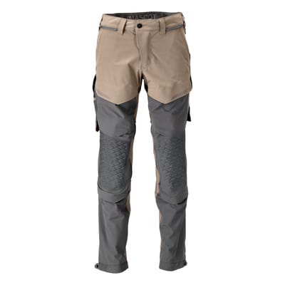 22279-605 Hose mit Knietaschen, dunkel sandbeige/anthrazitgrau, 90C58