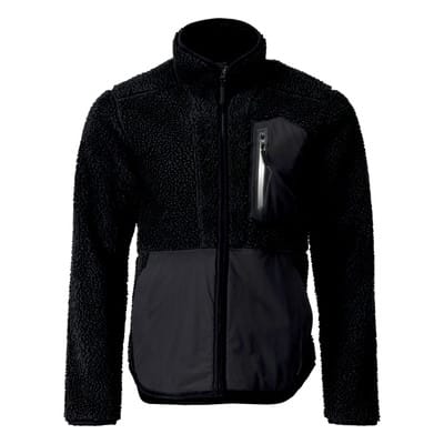 22303-682 Faserpelz Jacke mit Reißverschluss, schwarz, M