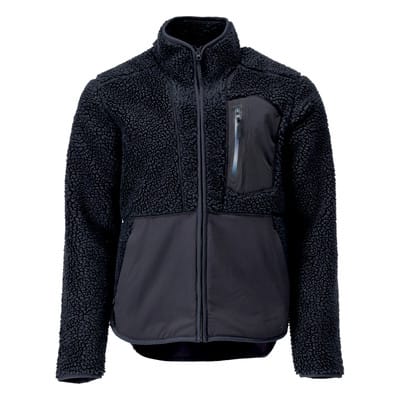 22303-682 Faserpelz Jacke mit Reißverschluss, schwarzblau, L