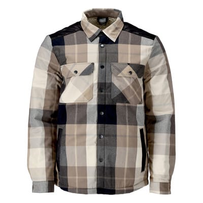 23104-446 Hemd mit Faserpelz Futter, dunkel sandbeige-kariert, XL