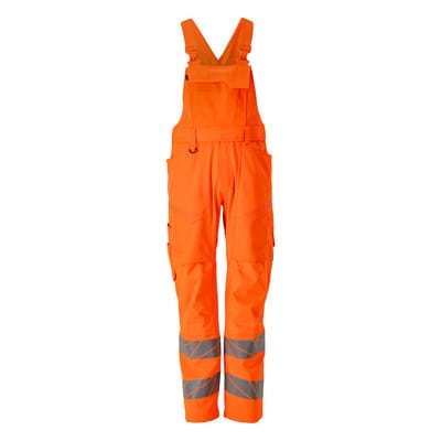 24569-236 Latzhose mit Knietaschen, hi-vis orange, 82C50