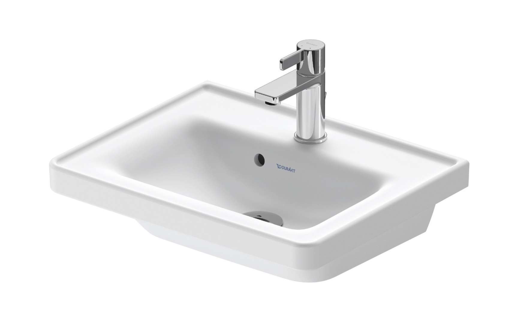Duravit D-neo - Handwaschbecken 50x40 Cm, Mit Überlauf, Armaturenloch, Matt Weiß 0742503200