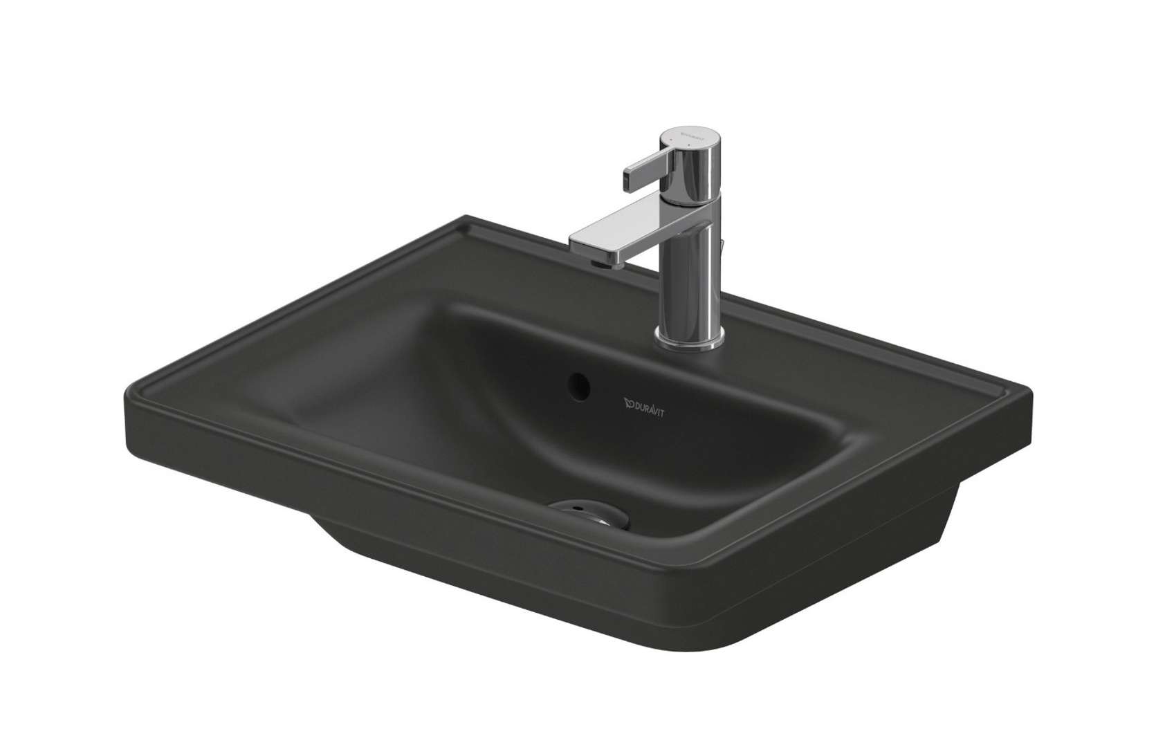 Duravit D-neo - Handwaschbecken 50x40 Cm, Mit Überlauf, Armaturenloch, Anthrazit 0742501300