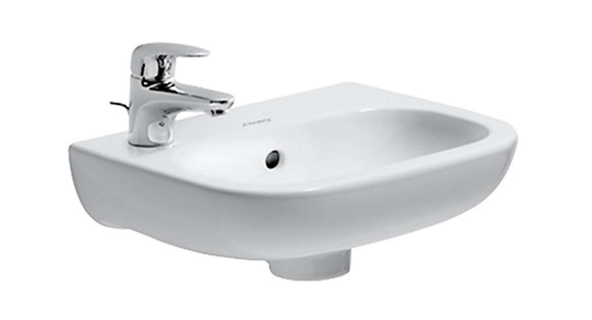 Duravit D-code - Handwaschbecken 36x27 Cm, Mit 1 Hahnloch Links, Alpinweiß 07053600092