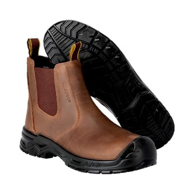F1000-715 Sicherheitsstiefel, nussbraun/schwarz, 1045