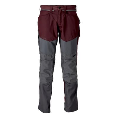 22479-230 Hose mit Knietaschen, bordeaux/anthrazitgrau, 82C60