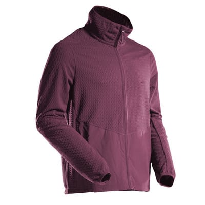 22803-639 Microfleece Pullover mit Reißverschluss, bordeaux, 4XL