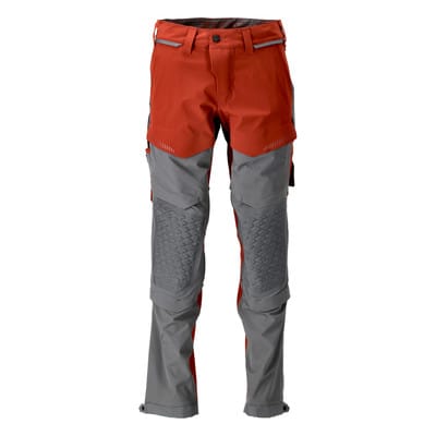 22279-605 Hose mit Knietaschen, herbstrot/anthrazitgrau, 82C56