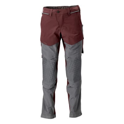 22279-605 Hose mit Knietaschen, bordeaux/anthrazitgrau, 82C68