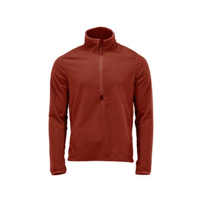 22703-639 Microfleece Pullover mit kurzem Reißverschluss, herbstrot, 2XL