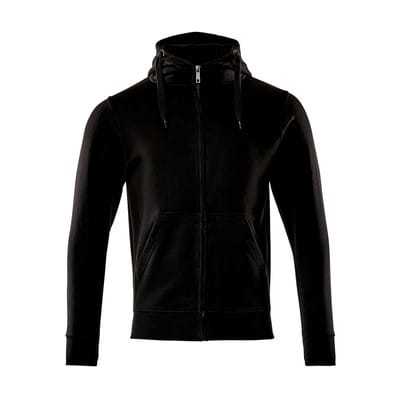 51590-970 Kapuzensweatshirt mit Reißverschluss, vollschwarz, L