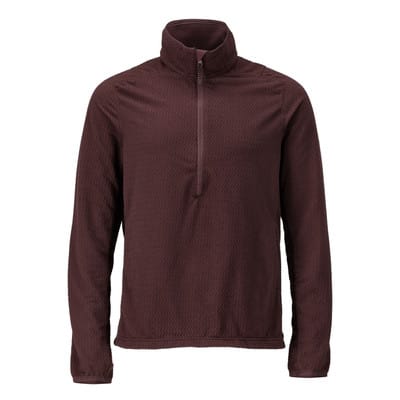22703-639 Microfleece Pullover mit kurzem Reißverschluss, bordeaux, 2XL