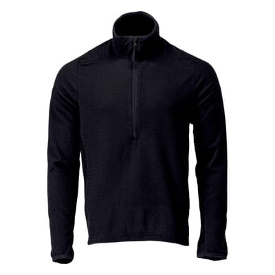 22703-639 Microfleece Pullover mit kurzem Reißverschluss, schwarzblau, L
