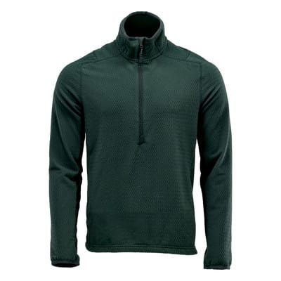 22703-639 Microfleece Pullover mit kurzem Reißverschluss, waldgrün, L