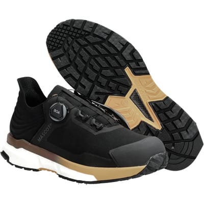 F1680-704 Sicherheitsschuhe, schwarz/dunkles sandbeige, 1044