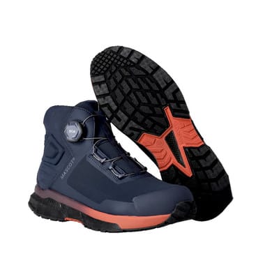F1681-704 Sicherheitsstiefel, schwarzblau/bordeaux, 1048