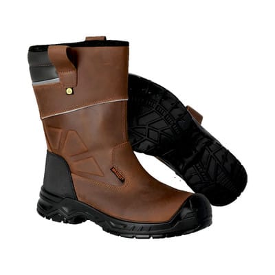 F1003-715 Sicherheitsstiefel, nussbraun/schwarz, 1049