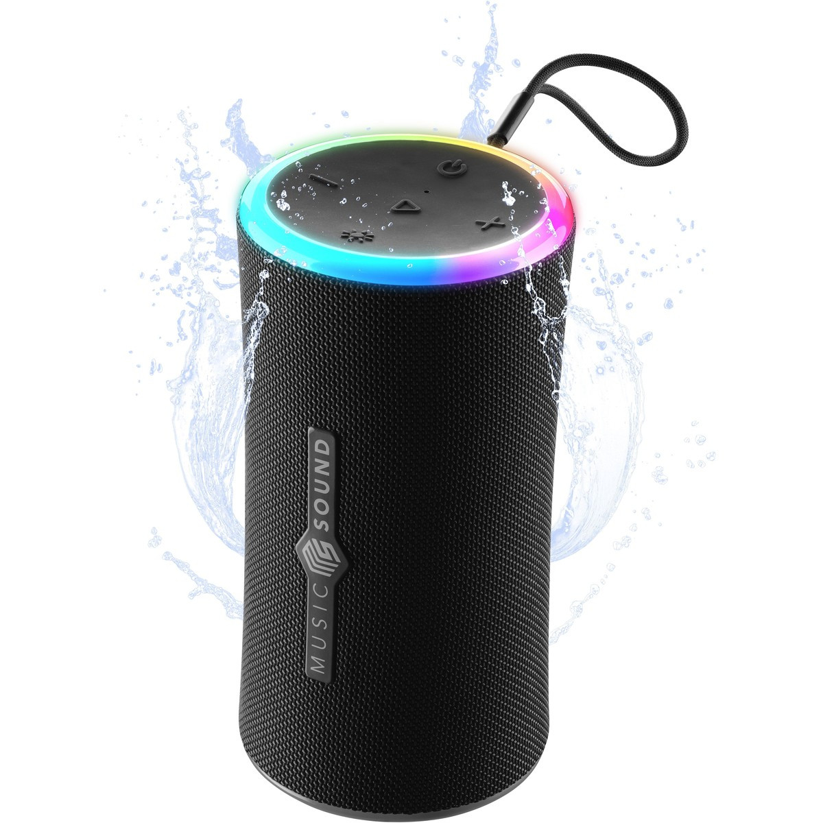 Music Sound Aura 20 Tragbarer 20w Bluetooth-lautsprecher Mit Ipx6-schutz, Rgb-lichteffekten Und Bis Zu 10 Stunden Akkulaufzeit Für Kraftvollen Sound Überall.