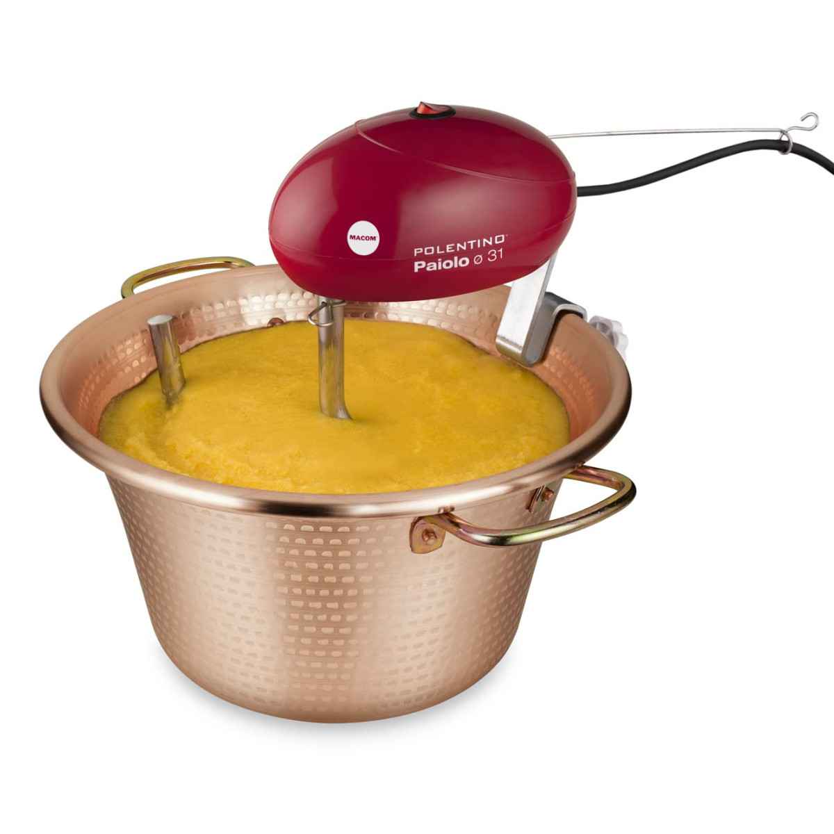 Macom Polenta-kessel Mit Elektrischem Mischer Aus Geschlagenem Kupfer 31 Cm 4w