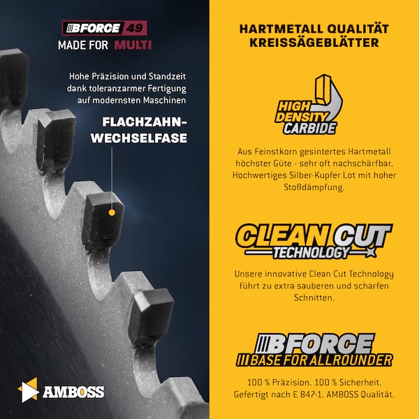 1x HM Kreissägeblatt - 315 x 3/2.2 x 30 Z100 FWF | Amboss HM Multifunktionskreissägeblätter