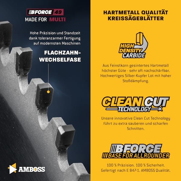 1x HM Kreissägeblatt - 315 x 3/2.2 x 30 Z100 FWF | Amboss HM Multifunktionskreissägeblätter