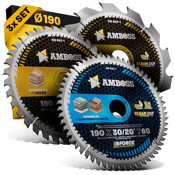 1x Ø190 Hand- Kreissägeblatt Set passend für Bosch GKS 190, Bosch PKS 66 A. Metabo KS66. Makita 5705R | Universal-Kreissägeblatt-Sets