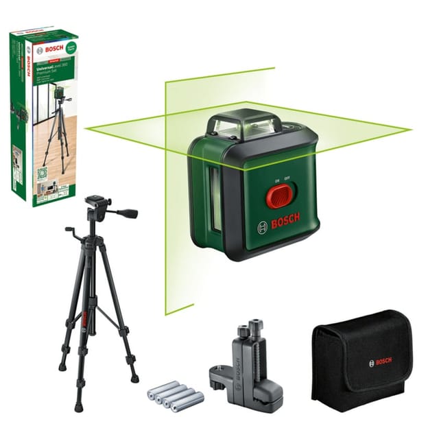 Kreuzlinien-Laser UniversalLevel 360 Premium-Set, Stativ TT 150, Universalklemme