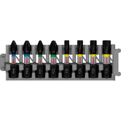 PRO Impact Mixed Pack, PH1; PH2; PZ1; PZ2; T15; T20; T25; T30, 25 mm, 8-tlg.