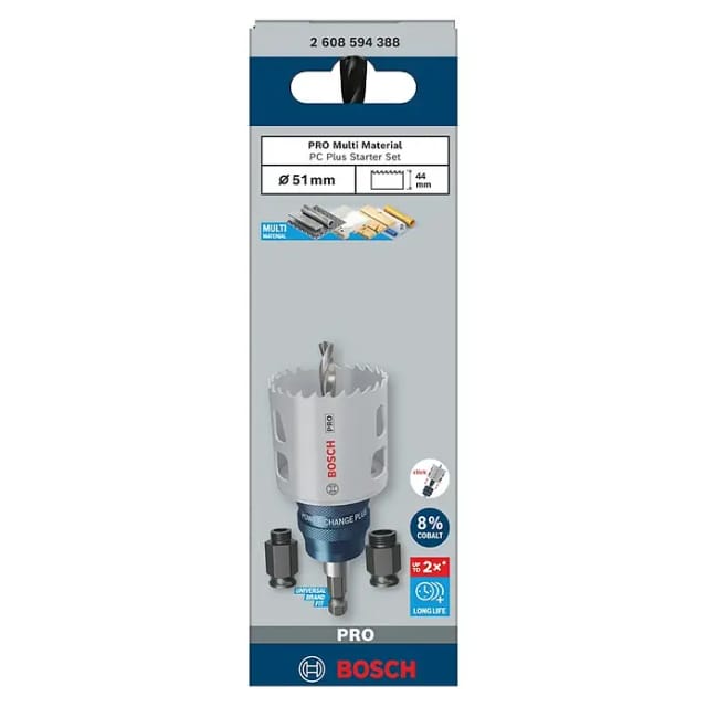 PRO Multi Material PC Plus Lochsäge, 51 mm, Starter-Set