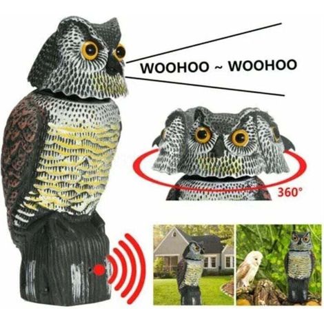 Enowelir Rotierender Eulen-vogelvertreiber Mit Realistischem Geräusch, Schädlingsabwehr Für Garten Und Hof