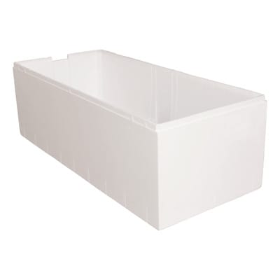 Wannenträger Modern Curved in Weiß aus Styropor, 180 x 80 cm